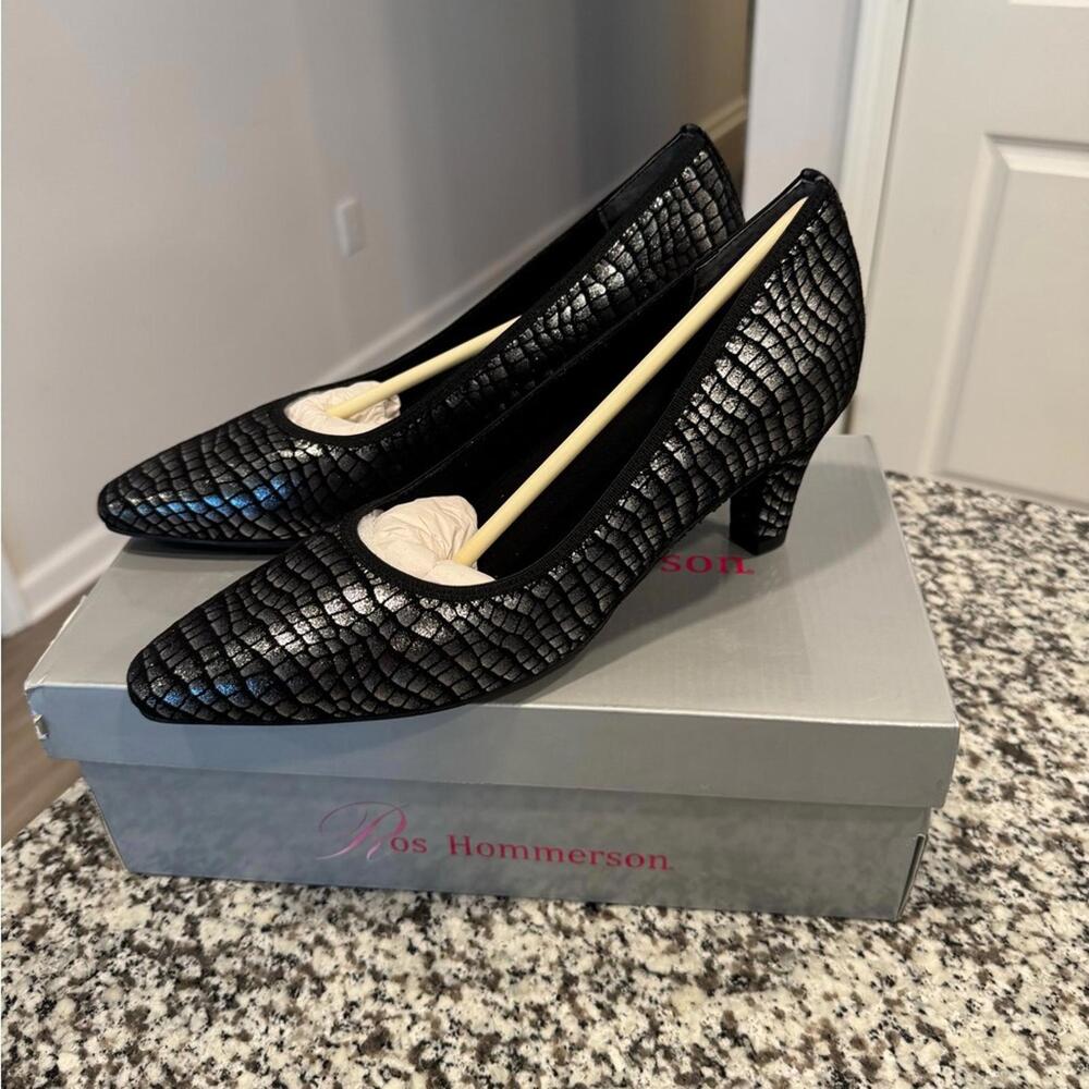 Ros Hommerson Womens Karat Leather Dress Pumps 8 Super Slim